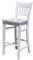 Casa Padrino Bar Stuhl Massivholz - Shabby Chic Landhaus Stil Barhocker, Farbe:Weiß Antikstil