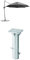 Schneider Sonnenschirm Rhodos Rondo, anthrazit, 350 cm rund, Gestell Aluminium, Bespannung Polyester, 22.4 kg + Universal-Bodenplatte