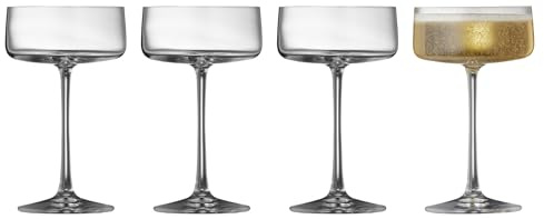 Lyngby Glas Krystal Zero Champagner-Schale, Sektglas, 26 cl, 4 Stck.