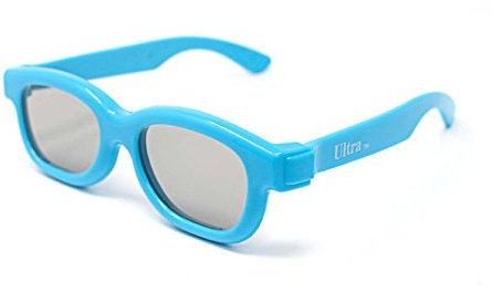 Ultra 5 Light Blue Childrens Passive 3D Glasses Kids for Use with all Passive TVs Cinema Projectors and RealD Films Movies Circular Polarised 3D Glasses Passive Kids Movies Cinema 3D Glasses