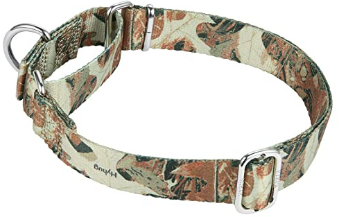 Fantastiskt halsband med hundar som flyger – Hyhug husdjur uppgraderad rymningssäker martingalkrage för hundar daglig användning promenader och träning (medium, skog)