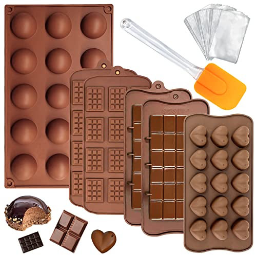 Silikonform Schokoladenform 6STK Schokolade Süßigkeiten Pralinenform Silikon Bonbonform Silikon für Schokolade, Süßigkeiten, Gelee, Eiswürfel,Backen, Küche