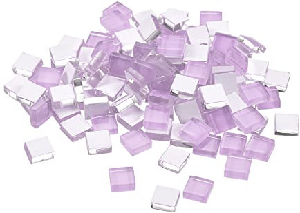 sourcing map Mosaïque Carrelage Tuile Tesselle, Verre Mince Mini Bricolage Fait Main Sans Cristal Pierre Artisanat Loisir Creatif (Light Violet Paquet 110)