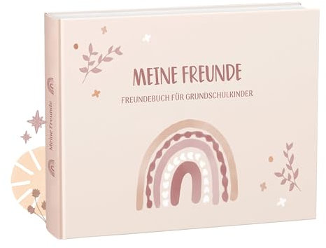 mintkind® „Meine Schulfreunde“ Freundebuch Schule Mädchen und Jungen Boho Design | Freundschaftsbuch Grundschule | Meine Freunde Buch Geschenk zur Einschulung | Schulfreundebuch zum Ausfüllen, Papier