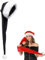 Mienocol Lang Weihnachtsmütze für Erwachsene,Schwarze Santa Mütze mit Plüsch Rand Bequemes Dicker Klassischer nikolaus mütze aus Samt Weihnachtsmann-Kostümzubehör für festliche Partys im neuen Jahr