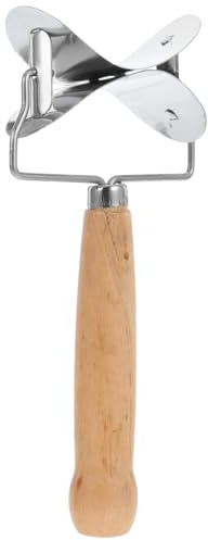 IMIKEYA Stainless Steel Rolling Pastry Cutter Dumpling Wrapper Circle Roller Ravioli Skin Dough Cutter Maker Cookie Cutter Pastry Cutting Tool Kitchen Accessories, 19.10X7.50X4.00CM