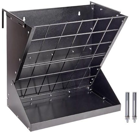 MUALROUS Comedero De Heno Para Caballos Estante De Heno De Montaje En Pared Para Caballos Metal Galvanizado De Alta Resistencia 2 En 1 Comedero De Ganado Para Cabras, Ovejas, Caballos