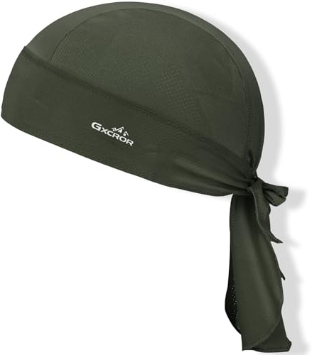 GXCROR - Berretto a bandana sportiva, foulard da testa, copricapo per bicicletta, traspirante, assorbe il sudore, verde militare, Taglia unica