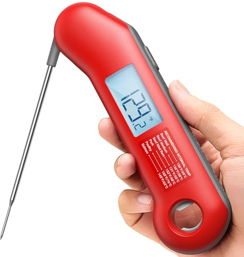 ThermoMaven Professional Meat Thermometer Digital, Ultra-Fast 0.5 Sec Instant Read, NIST Certified ±0.5°F Accuracy, IP67 Waterproof, Auto-Rotating Backlit Display, Lift-to-Wake, for BBQ/Cooking/Candy