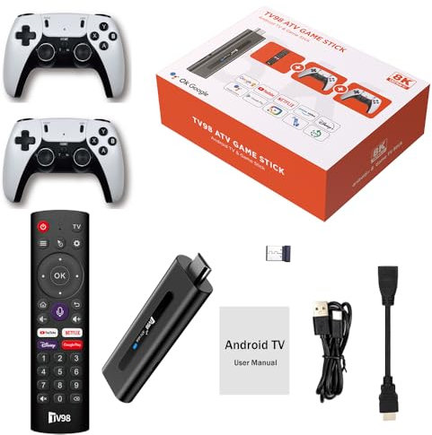 TV Stick con sistema dual de juego H313 2GB RAM 16GB 64G TF 20000 juegos búsqueda por voz BT5.0 Quad-Core 64bit Dual 2.4G/5G WiFi HDR10+ Ultra USB Smart TV STICK Box Streaming Media