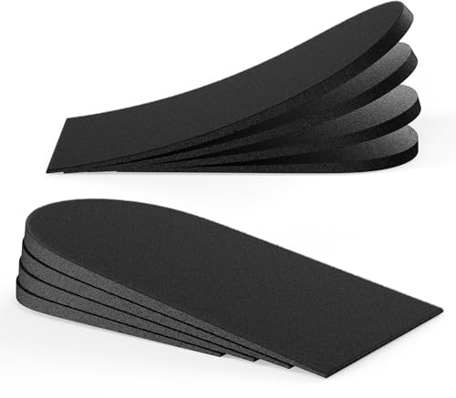 Bukihome plantilla espolon calcaneo, taloneras para zapatos, alzas para zapatos hombre/mujer, 4 capas ajustables para taloneras fascitis plantar, espolones calcáneos (Black, S: 35-38,5)