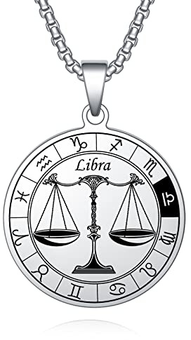 AITENME Colliers 12 Signes du Zodiaque avec Pendentifs - Médaillons en Acier Inoxydable - Bijoux en Acier Inoxydable - Cadeaux pour Hommes et Femmes - Anniversaire, Acier inoxydable