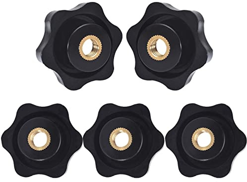 Durdiiy 5 Pièces Bouton de Serrage à Filetage Moleté M6 Écrou de serrage étoile bouton moleté à filetage femelle Filetage intérieur Boutons de Serrage de Filetage Boutons à Main en Forme d'étoile