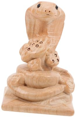 Toyvian Serpent Sculpté Bois Figurine Réalisiste De Serpent Accessoire Décoratif Factice pour Décoration Intérieure pour Bureau Ou Fête