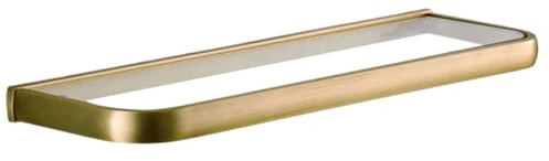 GANAZONO Étagères de Salle de Bain et Facile à Nettoyer Résistante à Corrosion en Laiton Doré Verre, Étagère Murale Simple Couche pour Rangement Cosmétique
