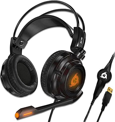 KLIM Puma - Micro Casque Gamer - Son 7.1 - Audio Très Haute Qualité - Casque PS5 avec Vibrations Intégrées - Confortable - Parfait pour Gaming PC et PS4 PS5 - Nouvelle Version 2022 - Noir
