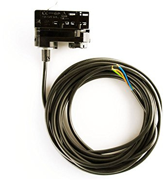 CLE 3 Phasen Stromschienenadapter schwarz mit 5m Kabel und Endhülsen Staff Erco SLV Eutrac Hoffmeister Global Adapter