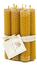 L'Abella 100% Bienenwachskerzen aus Spanien - reines Naturprodukt - direkt vom Imker - Honigduft - in Handarbeit gefertigt - 6 Kerzen mit je ca.10 cm x 2 cm, Menge:1 Stück