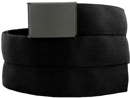 Wazoo Cache Belt - More Than A Money Belt, Adjustable & Anti-Theft Hidden Money for Travel, EDC Outdoor & Survival, Made In USA, Mil-Spec Webbing, Stainless Steel Cerakote Buckle, Black, Large