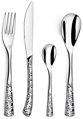 AMEFA - Ménagère 24 couverts de table pour 6 personnes - Bouquet - Acier inoxydable 18/0, Finition Brillante