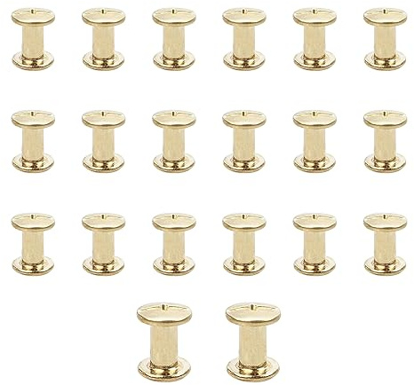 JJWNMLL 20Pcs Chicago Screw Posts,M5*10mm Rivet Chicago Binding Screws Gold | Metal Rivet Replacement Repair for Bags, Collar, Harness, Luggage, Purse, Dog Lead, Backpack, Belt