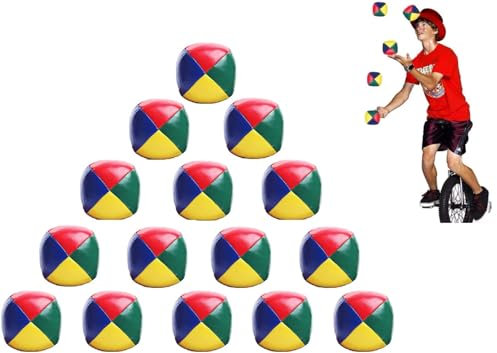 Coriver 15er Jonglierbälle Set, Professionelle Jonglieren Bälle für Anfänger, Interaktives Spielzeug zur Jonglierbälle für Erwachsene, Jonglierbälle Kinder für Indoor Outdoor Spielzeug