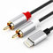 Wonvify Cinch Kabel i Phone, Lightn-ing auf 2RCA Audio Kabel, i-o-s to Cinch Klinke Aux Adapter für i Phone, i Pad, Stereo Adapter für TV, Handy, MP3 Player, Lautsprecher, Heimkino, 1M