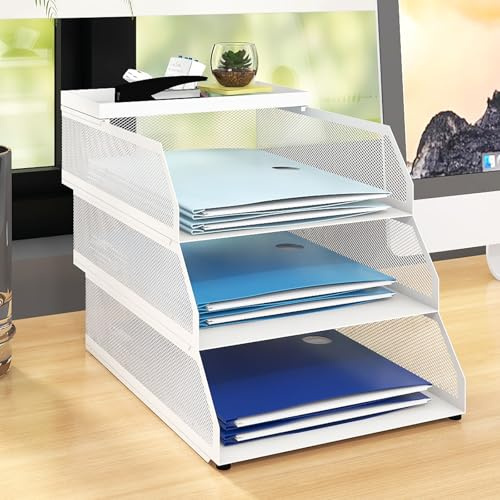 PUNCIA 3 Tiers Office Filing Trays for Desk Tidy Organiser Paper Storage