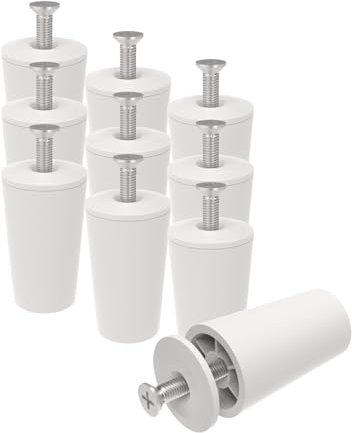 ipow Lot de 10 Butée de Volet Roulant Blanche 40mm, Butée d’arrêt pour Lame Finale de Volet Roulant/Store/Persienne, Butoir de Tampon avec Vis M5*40 et Rondelle