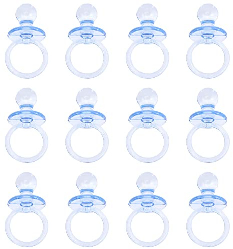 ORFOFE Mini Baby Pacifier Party Favors Blue Plastic Decorations for Boys Baby Shower Table Scatter 20pcs Accessories