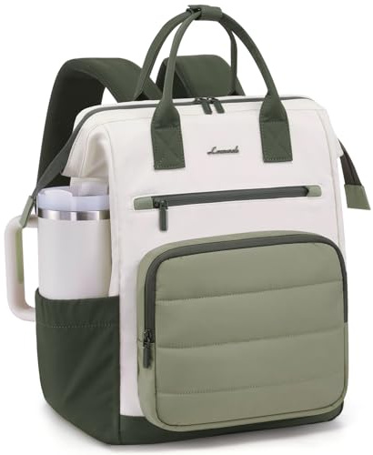 LOVEVOOK Puffer Laptop Backpack for Women, 15.6 Inch Work Backpack purse for Nurse Teacher, College Back to School Bookbag for Teen Girls, Personal Item Travel Bag Computer Daypack for Daily Commute