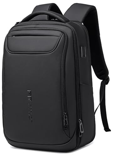 FENRUIEN Business Laptop Backpack for Men 15.6 Inch - Expandable 26-36L Water Resistant Travel Rucksack Computer Daypack with USB Charging Port, Anti-Theft Work Bag