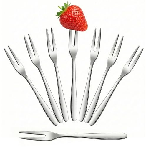 SWYZOR Forchettine da Dolce,8 Pezzi Forchette Frutta, Forchette Piccole, Forchette da Frutta, Forchettes in Acciaio Inossidabile, Perfette per Famiglie, Ristoranti, Hotel