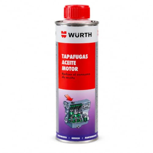 Würth Tapafugas Aceite de Motor 300 ml, Aditivo para Motores Diésel y Gasolina, Reduce Fugas y Consumo de Aceite, Compatible con Aceites Sintéticos, Semisintéticos y Minerales
