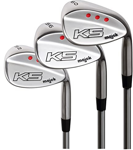 Majek Golf Senior da uomo cuneo set completo: 52 ° wedge (GW), 56 ° Sand wedge (SW), 60 ° Lob wedge (LW) mano destra Senior Flex albero in acciaio