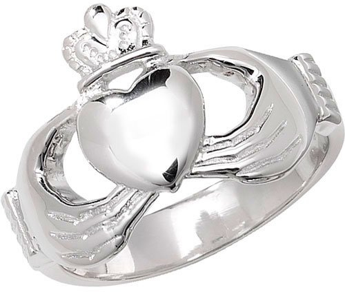 Vacker Äkta Silver Herrar/Män Claddagh Ring WJS22170