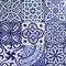 Orientalische Fliesen Mix 10x10 cm blau weiß 9er Packung handbemalte marokkanische Fliesen Patchwork Kunsthandwerk aus Marokko Wandfliesen für schöne Küche Dusche Badezimmer HBF8400