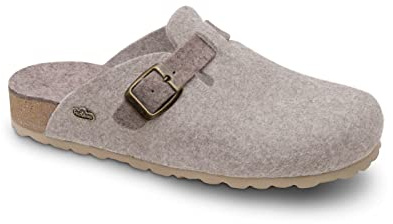 FELIZ CAMINAR Zapatilla de Estar por casa cómodas y Calientes Domus Suela Antideslizante, Plantilla de Corcho Natural anatómica y ergonómica - Made in Spain (Vainilla 38)