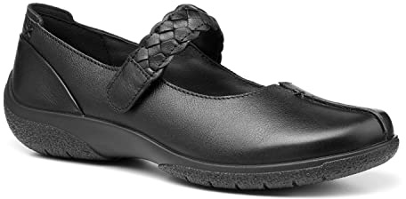 Hotter Women's Shake II Mary Janes Shoes Black Wide 6