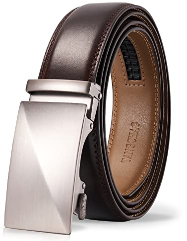 TANGCHAO Läderbälte för män, bälte med automatiskt spänne spärrbälten 35 mm bred justerbar storlek för formella byxor Klänningsdräkt 115-145 cm