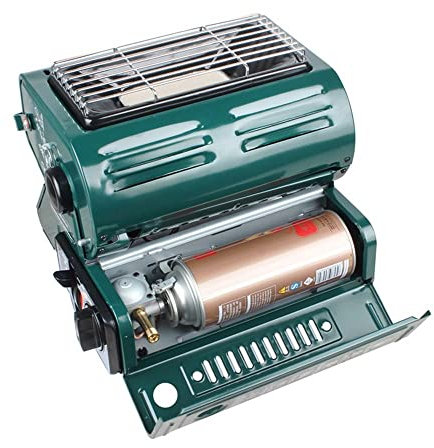 JOJAN Calentador De Gas Portátil Estufa De Gas, Calefacción De Gas De Cerámica, Calefactor De Gas Butano con Mango De Estufas, Compacto Y Liviano (Color : Green)