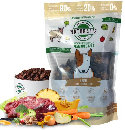 Naturalis Smart 80 Barf Trockenbarf Hundefutter 500 g Lamm Alleinfuttermittel ohne Zusätze getreidefrei sojafrei glutenfrei hypoallergen Monoprotein