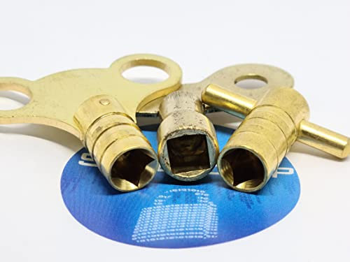 CyberSunrise® Solid Brass Radiator Bleed Keys – 3-Pack Universal Square Socket Keys for Radiator Air Venting – Heavy-Duty Valve Bleeding Tool for Homeowners & Plumbers