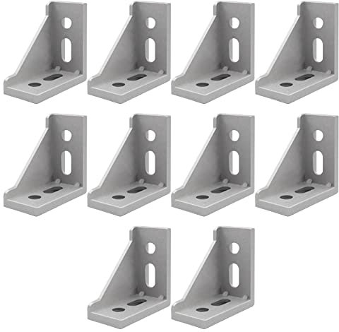 10x Winkel BefestigungEckwinkel, 30x60 Aluminium Winkelverbinder Befestigung Aluprofil Eckwinkel Befestigungsmaterial Winkel Befestigung