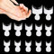 MWOOT 120 Stücke Französisch Kurz Acryl Falsche Nägel Tipps,French Artificial Gefälschte Nagelspitzen False Nails Tips Set,Fake Nails für Frauen DIY Maniküre Salon Nageldesign(12 Größen, weiß Klar)