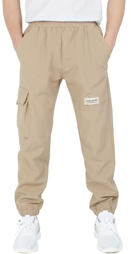 CAMLAKEE Kids Waterproof Trousers Boys Softshell Outdoor Trekking Cargo Joggers Pants