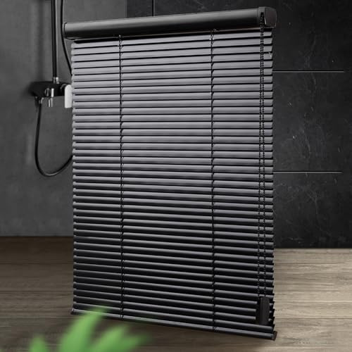 SANJIAOJIA Veneziana in Alluminio Nero,Tende Orizzontali Lamelle 25 mm,Persiana Sospesa per Finestre,Tenda Oscuranti per Casa/Ufficio,Regolazione Luce,personalizza,Larghezza × Altezza (50cm x 100cm)