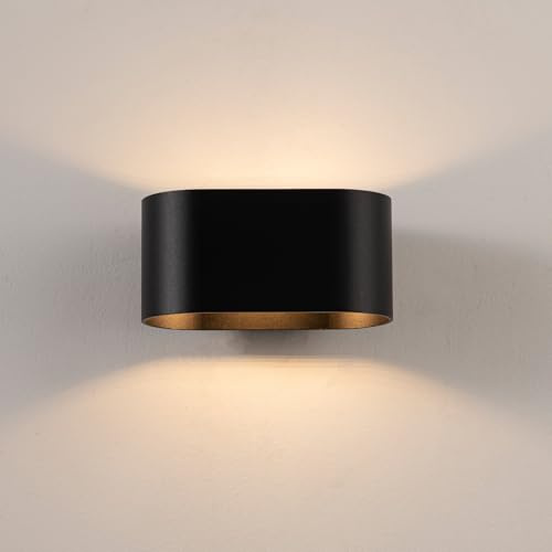Alpinaluz Applique Murale Up & Down avec Douille G9, Design Courbé en Métal, Éclairage Décoratif Intérieur pour Couloir, Salon et Chambre, IP20 (Noir)