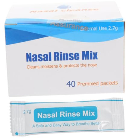 Holibanna Nasenspülsalz 40 Beutel á 2,7g Schnell Löslich Körniges Reinigungssalz Für Nasenspülung Erwachsene Kinder Sicher Praktischer Einzelbeutel