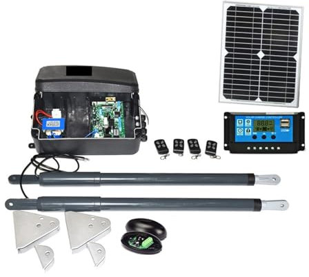 Kit de motor de abridor de puerta abatible de alta resistencia, accionado por energía Solar, CC de 12V(Kit3)